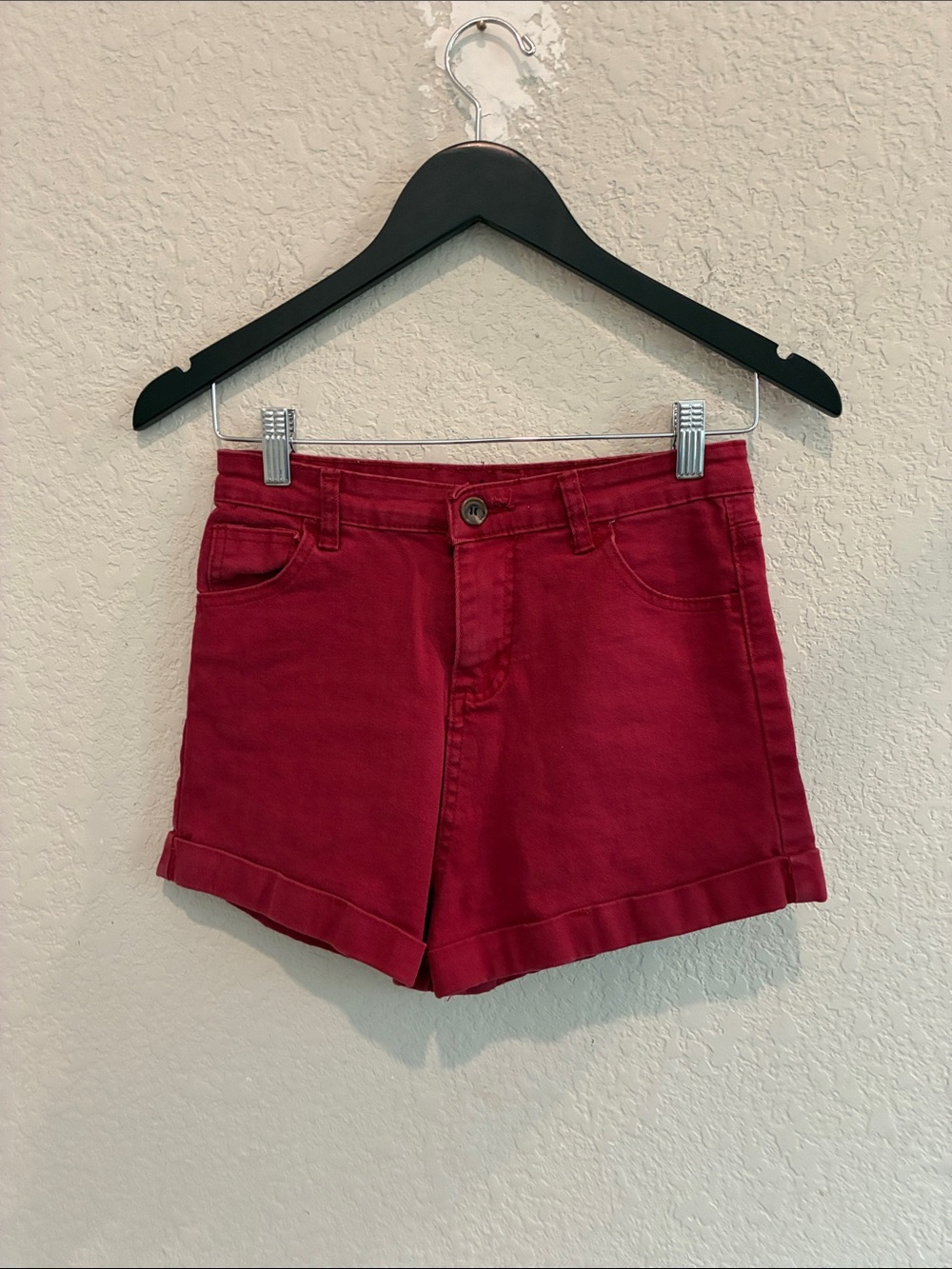 Brandy Melville Burgundy Cuffed Jean Shorts